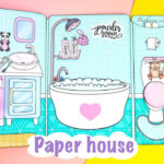 Paper House For Your Doll / Bedroom, Bathroom, Kitchen, Wardrobe / Do It  Yourself With Regard To Printable Paper Doll House Bathroom
