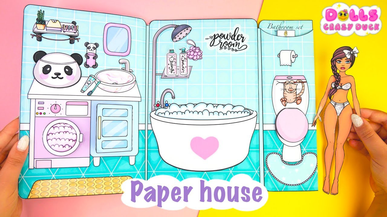 Paper House For Your Doll / Bedroom, Bathroom, Kitchen, Wardrobe / Do It Yourself with regard to Printable Paper Doll House Bathroom