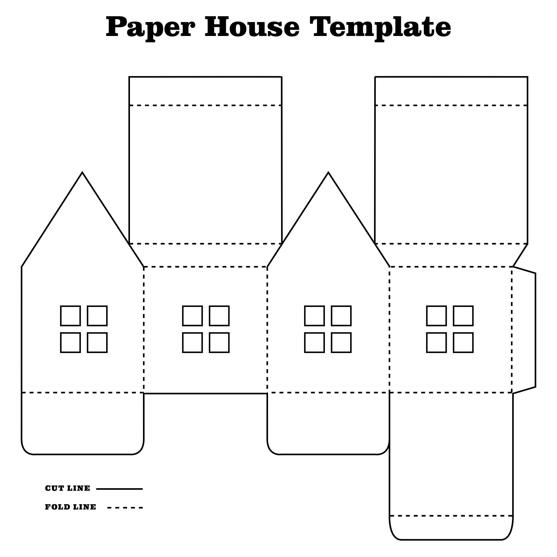 Paper House Template - 20 Free Pdf Printables | Printablee inside Printable Paper House