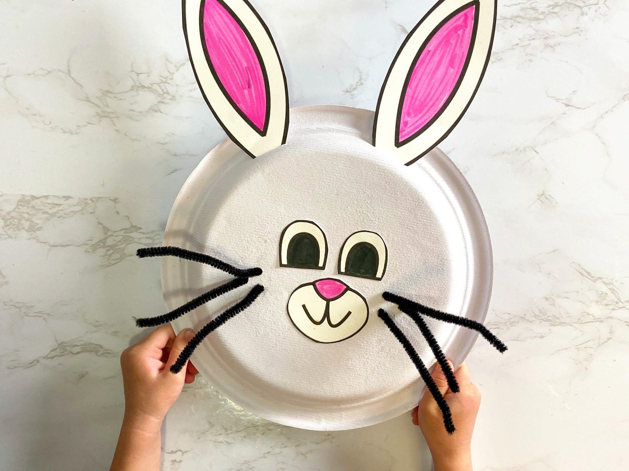Paper Plate Bunny Kids Craft With Free Template - Raising Veggie pertaining to Printable Paper Plate Bunny
