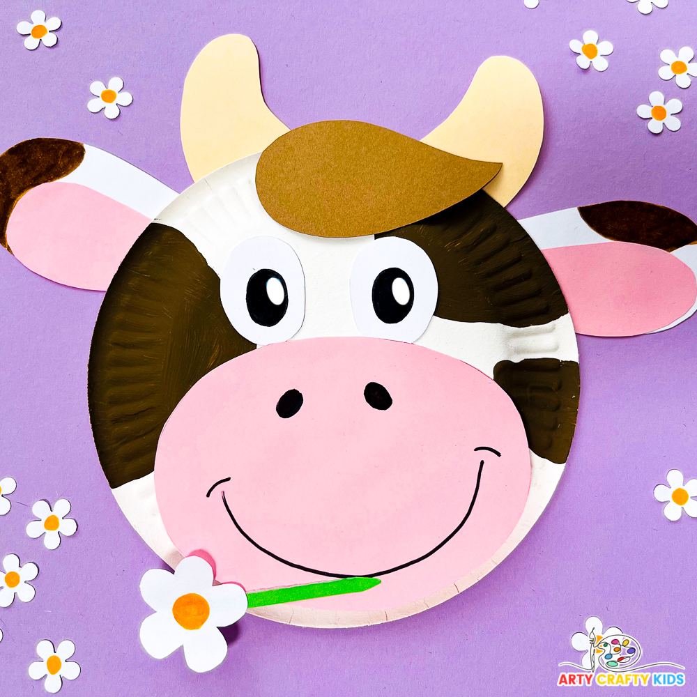 Paper Plate Cow Craft - Arty Crafty Kids inside Printable Paper Plate Cow Craft Template