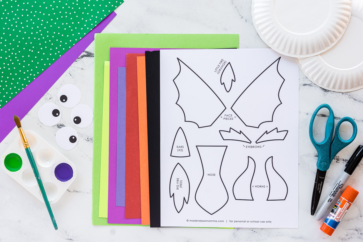 Paper Plate Dragon - Made To Be A Momma intended for Free Printable Paper Plate Dragon Template