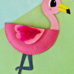 Paper Plate Flamingo Craft (Free Printable Template) In Printable Paper Plate Crafts