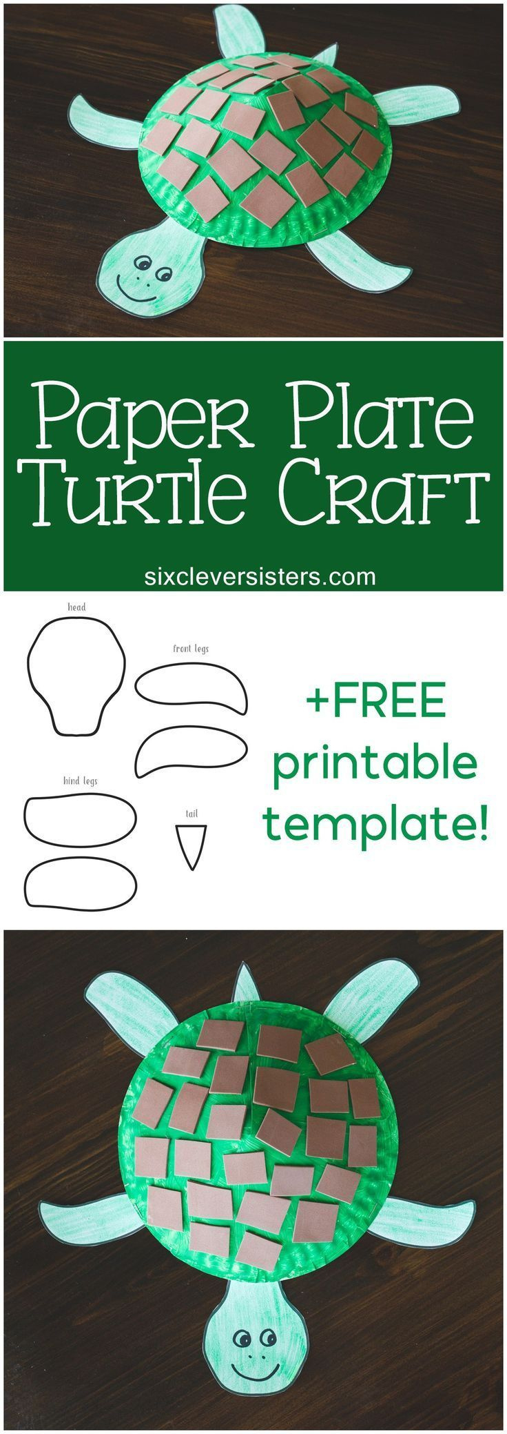 Paper Plate Turtle Craft For Kids (+ Free Printable Template in Printable Paper Plate Turtle