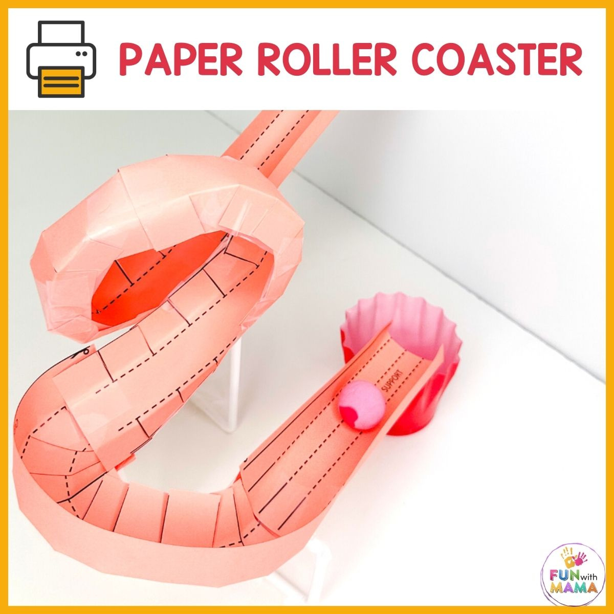 Paper Roller Coaster Stem Challenge - Fun With Mama for Printable Paper Roller Coaster Template