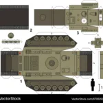 Paper Tank Model   Tracked Vehicle Royalty Free Vector Image Intended For Printable Paper Tank Models
