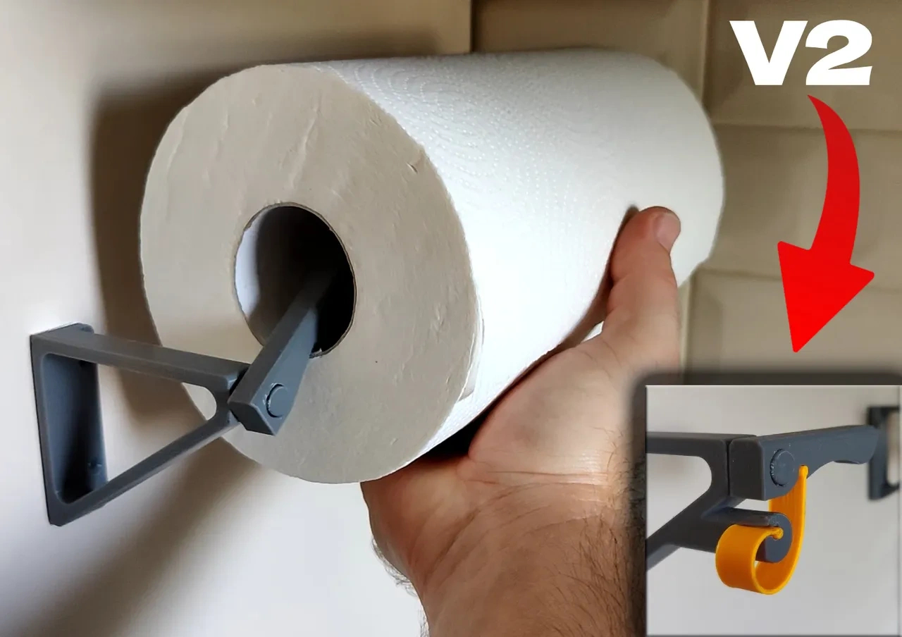 Paper Towel Holder - Print In Place / Quick Release And Load throughout 3d Printable Paper Towel Holder