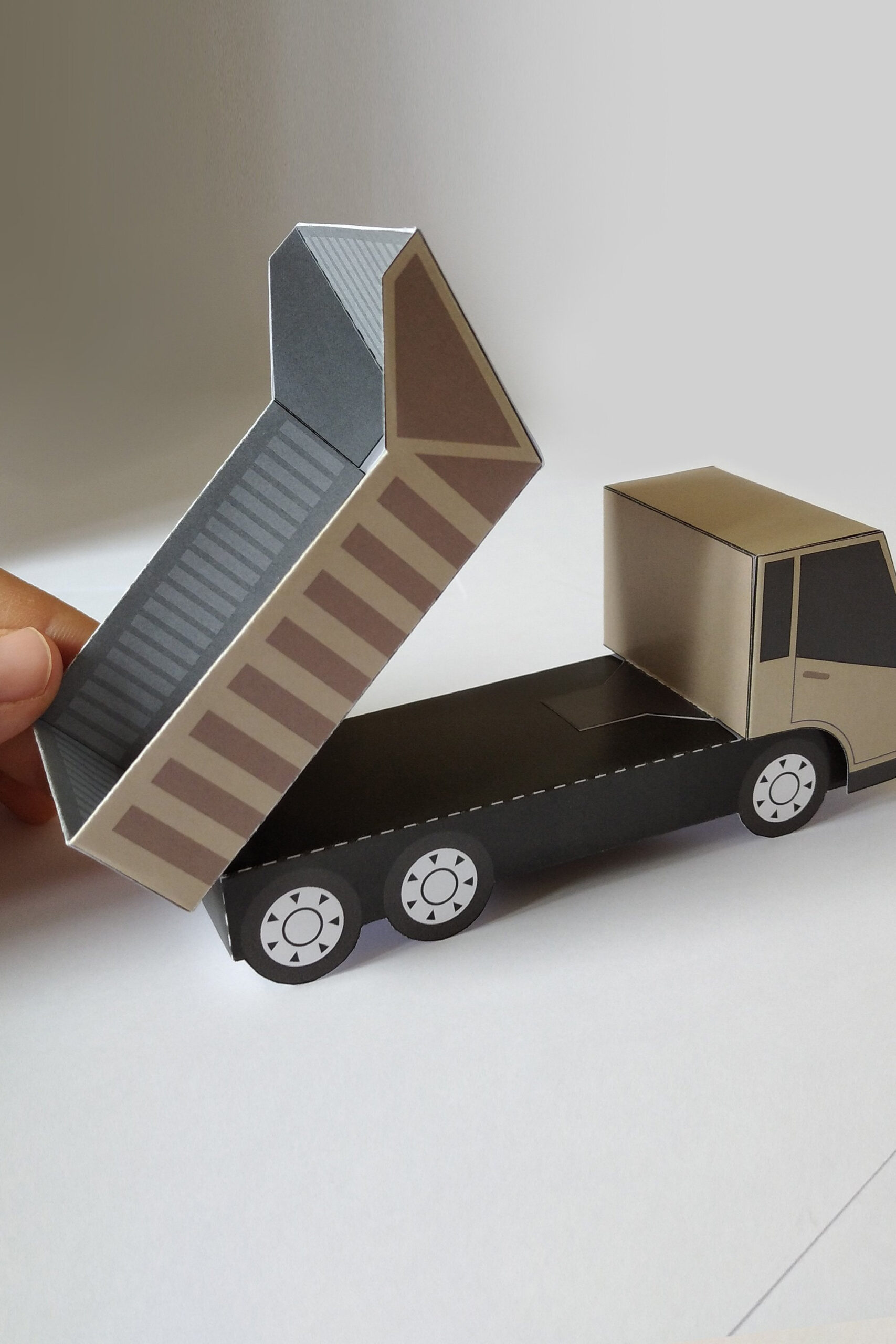 Paper Toy Dump Truck. Printable Papercraft Templates for Printable Paper Truck Template