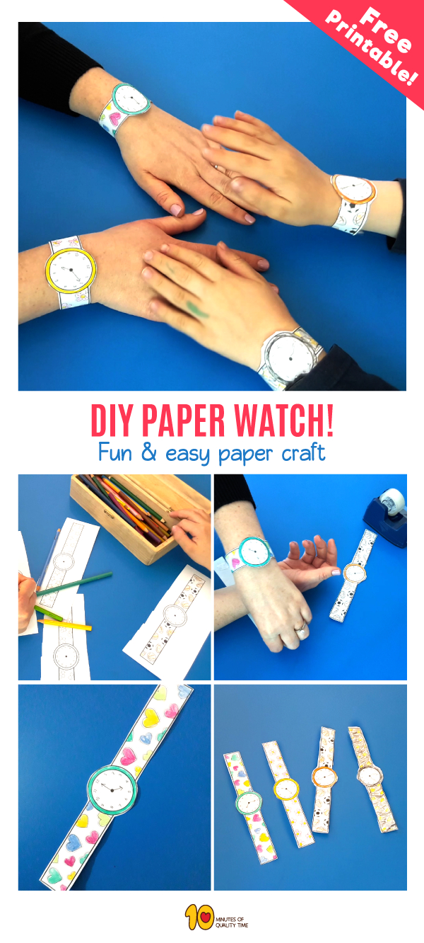 Paper Watch Craft For Kids - 10 Minutes Of Quality Time for Printable Paper Watch Template