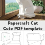 Papercraft Cat, Pdf Template, Diy Interior Sculpture For Printable Paper Cat