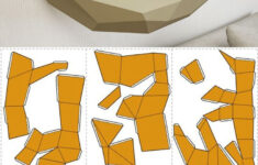 Papercraft Fox On Rock, Paper Model, 3D Paper Craft, Paper inside Printable Paper 3D Models