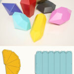 Papercraft Gems, Pdf Template, Diy. #Papercraft #Gem #Crystal Throughout Printable Paper Gem Template