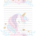 Pastel Unicorn Lined A4 Writing Paper, Instant Download, Printable Writing  Paper, Regarding Unicorn Printable Paper