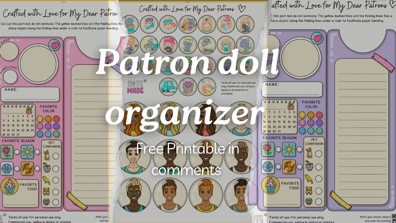 Patron Doll Organizer | Free Printable In Comments | Clear Pdf | with Printable Paper Doll Organizer