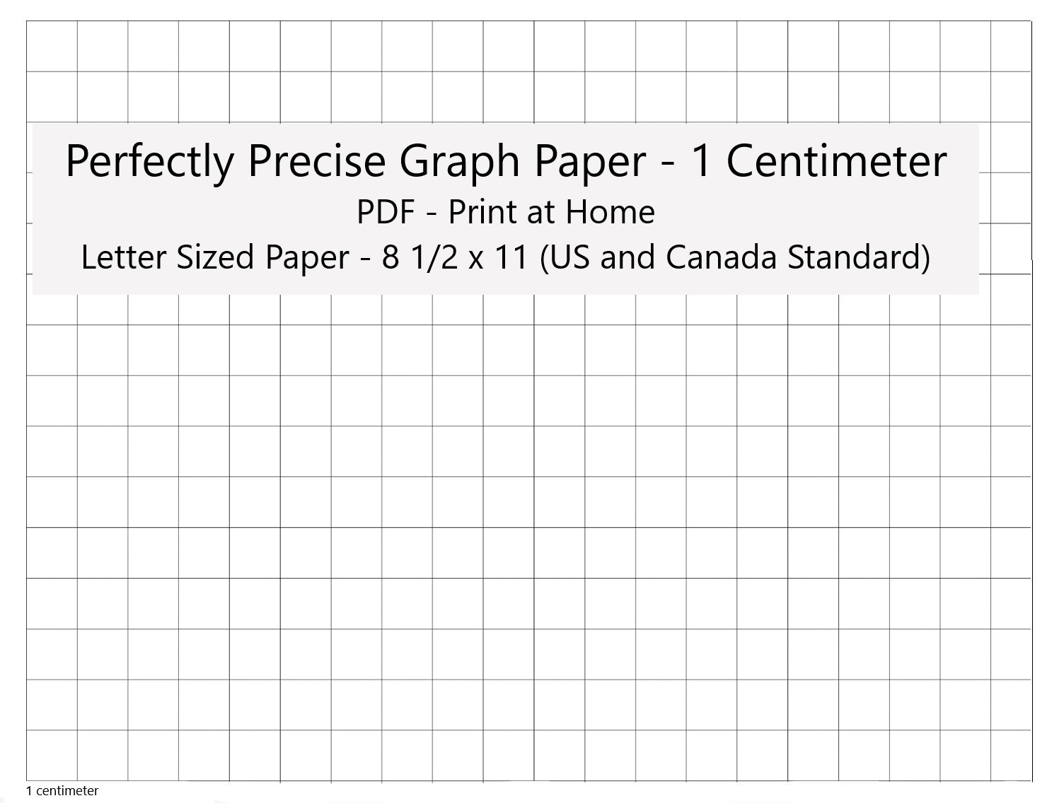 Perfectly Scaled And Precise Printable Graph Paper - 1 Centimeter for 1/2 Cm Grid Paper Printable