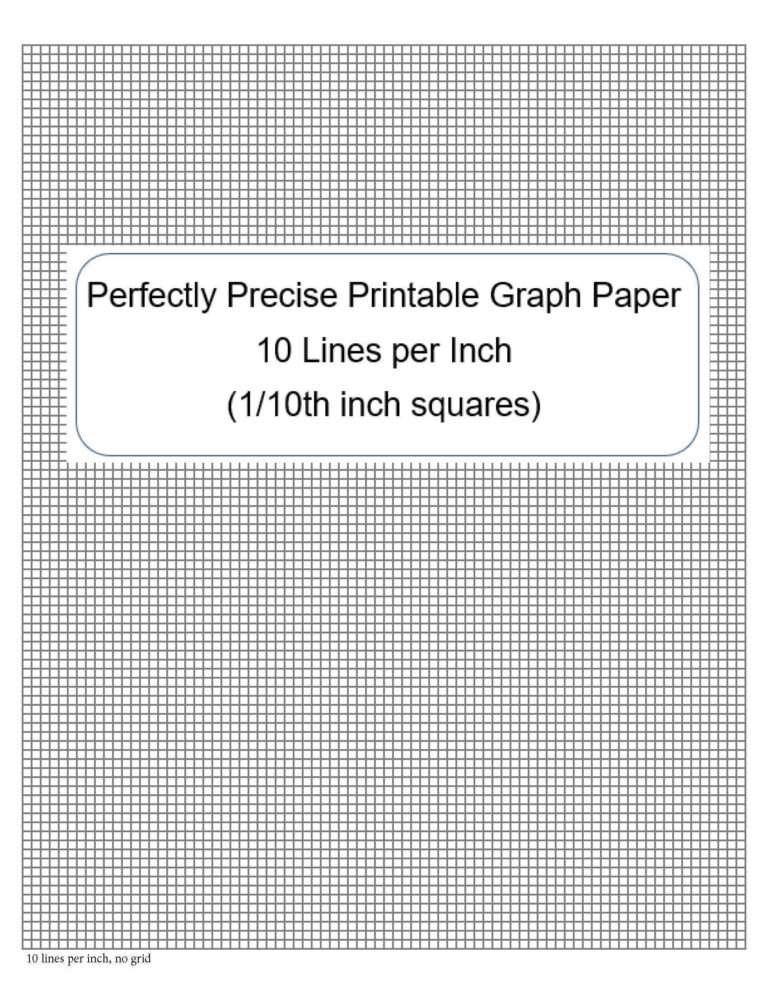 Printable Graph Paper 10 Squares Per Inch | Grid Paper Printable