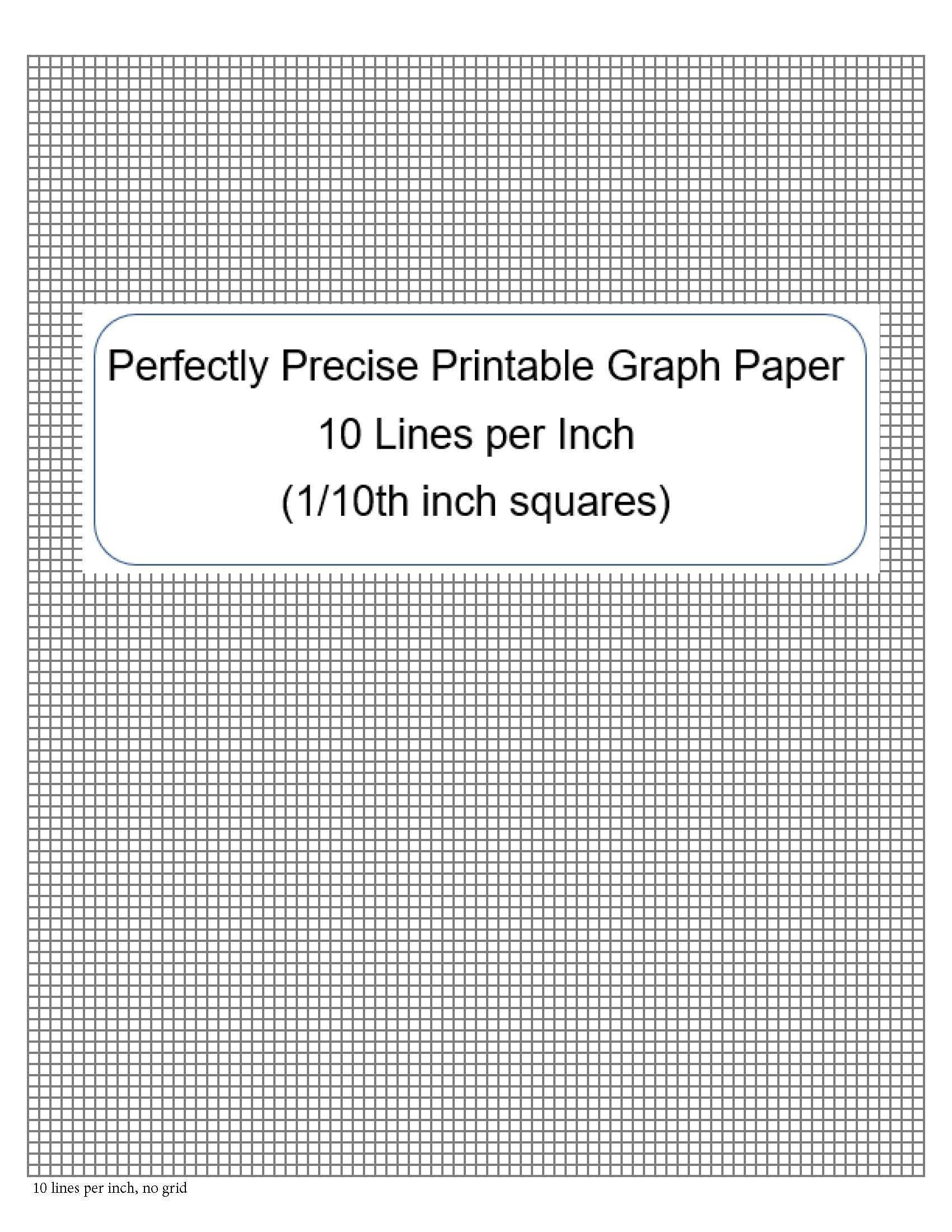 Perfectly Scaled And Precise Printable Graph Paper - 10 Lines Per throughout Printable Graph Paper 10 Lines Per Inch