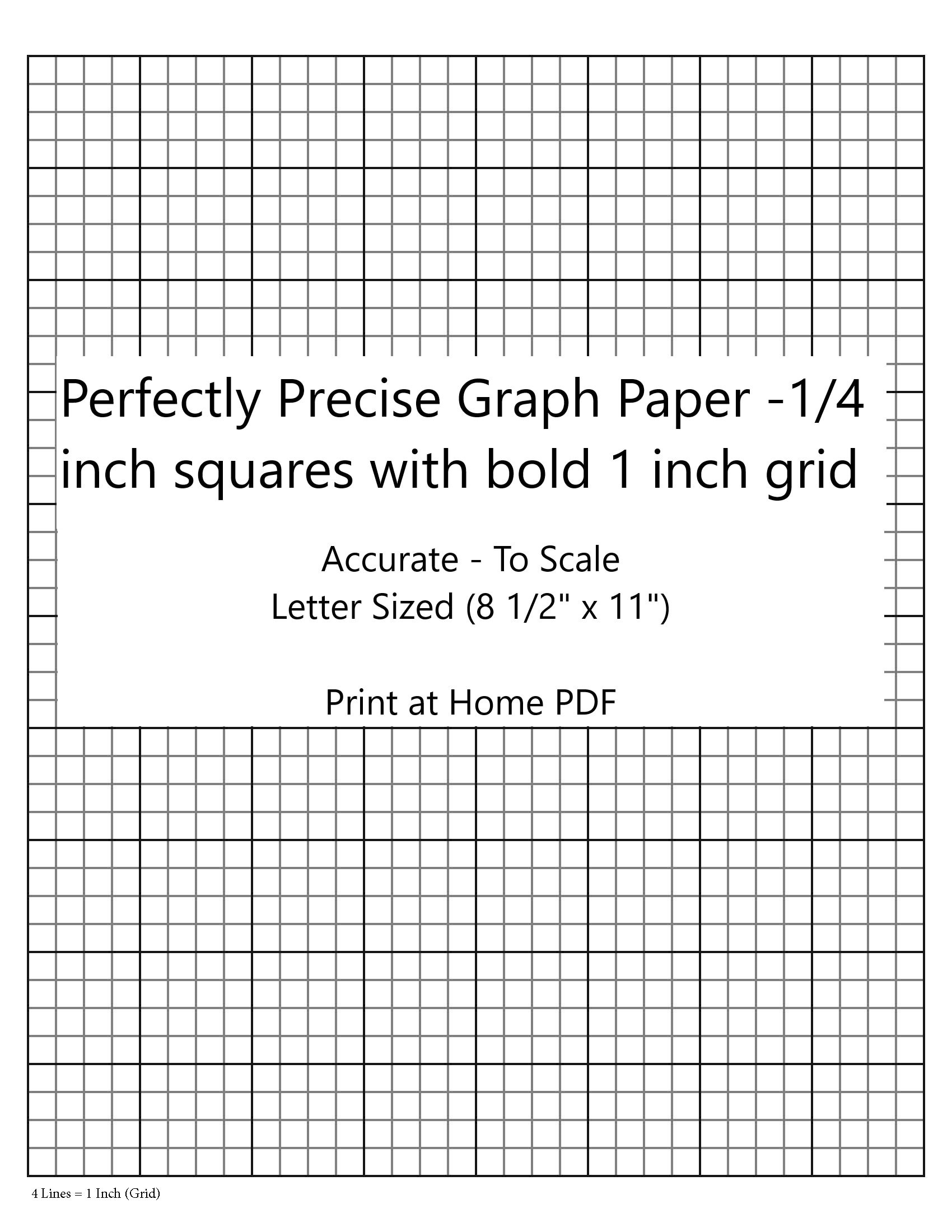 Perfectly Scaled And Precise Printable Graph Paper - 4/4 - 1/4 for 4 Squares Per Inch Graph Paper Printable