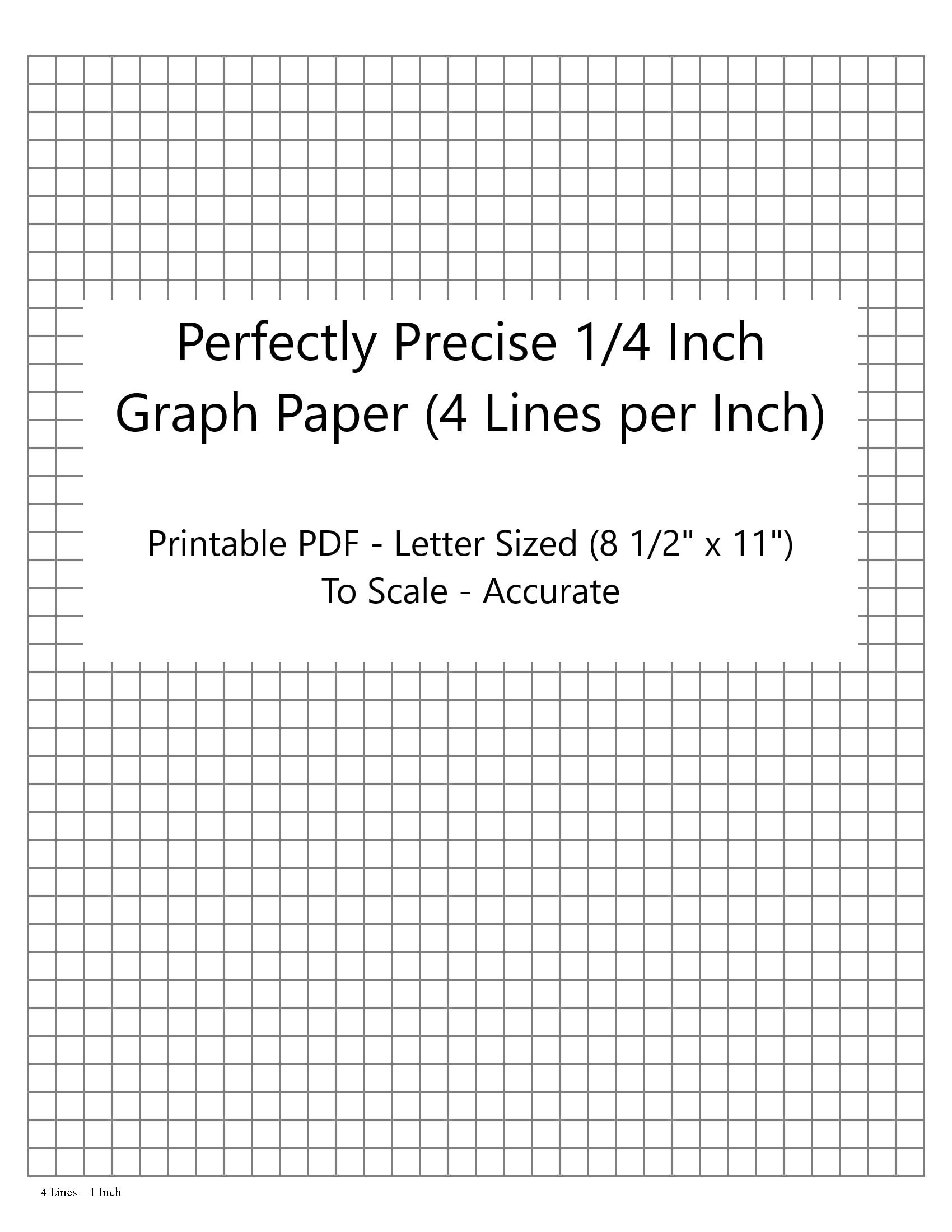 Perfectly Scaled And Precise Printable Graph Paper - 4/4 - 1/4 Inch (4 Lines Per Inch) inside Graph Paper 1/4 Inch Printable
