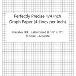 Perfectly Scaled And Precise Printable Graph Paper   4/4   1/4 Inch (4  Lines Per Inch) Within Printable Graph Paper Black Lines