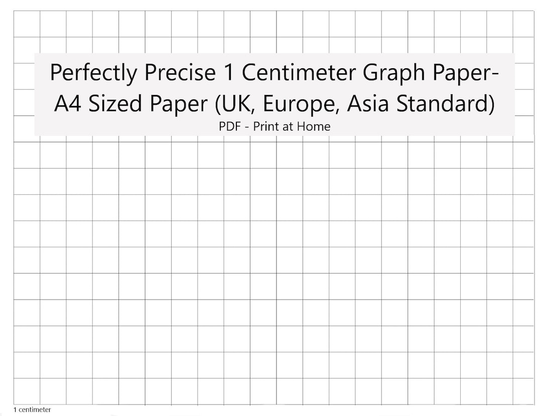 Perfectly Scaled And Precise Printable Graph Paper - A4 - 1 Centimeter Square - Metric - Etsy.de with regard to Printable Graph Paper UK