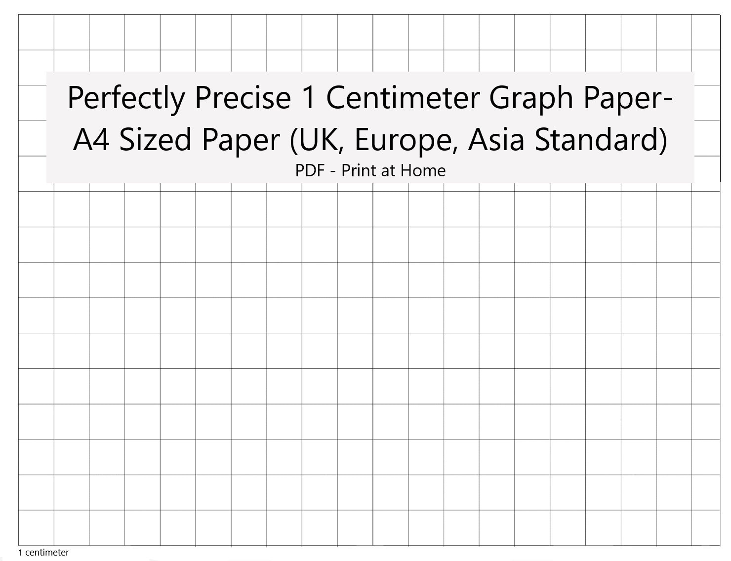 Perfectly Scaled And Precise Printable Graph Paper - A4 - 1 Centimeter Square - Metric with regard to Printable Graph Paper A4