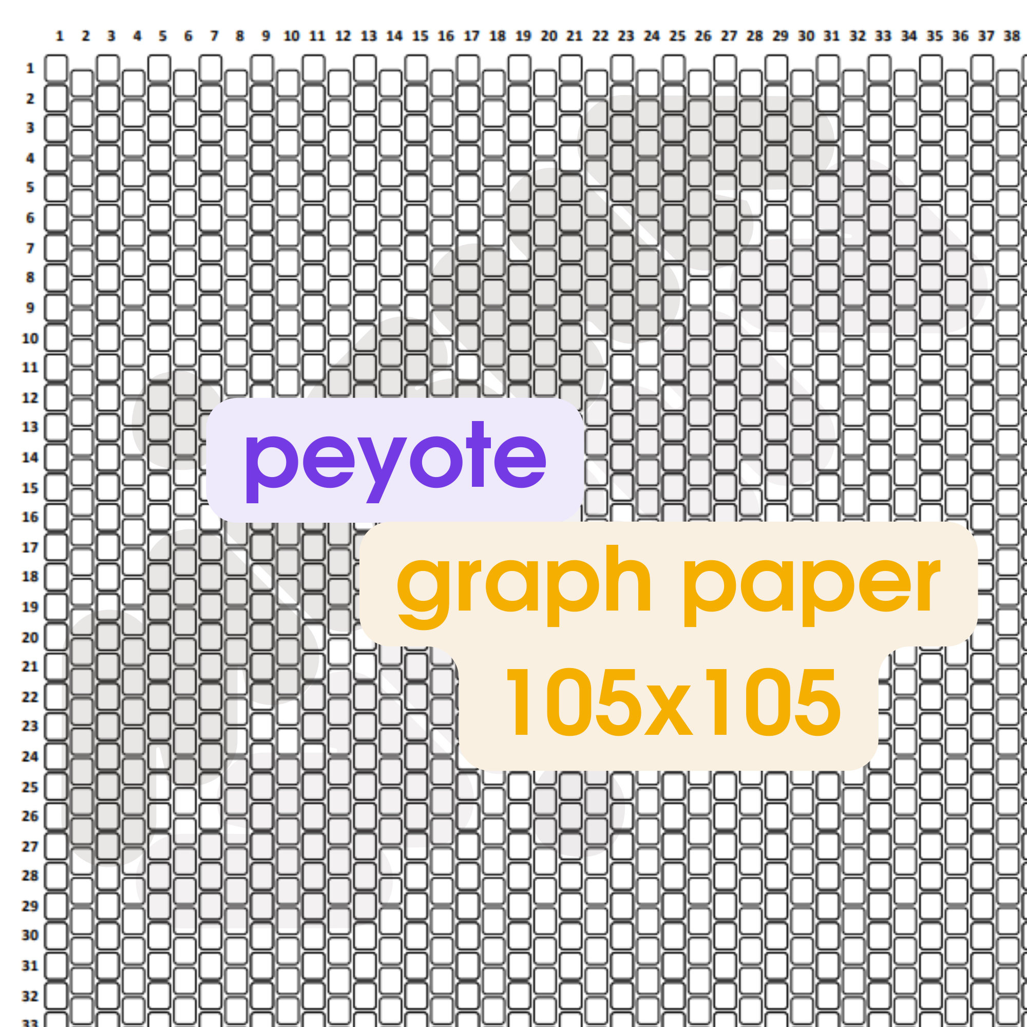 Peyote Graph Paper 105 Columns - Etsy throughout Peyote Graph Paper Printable