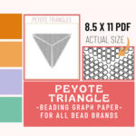 Peyote Triangle Beading Graph Paper, Beading Pattern, Tutorial Throughout Printable Triangle Beading Graph Paper