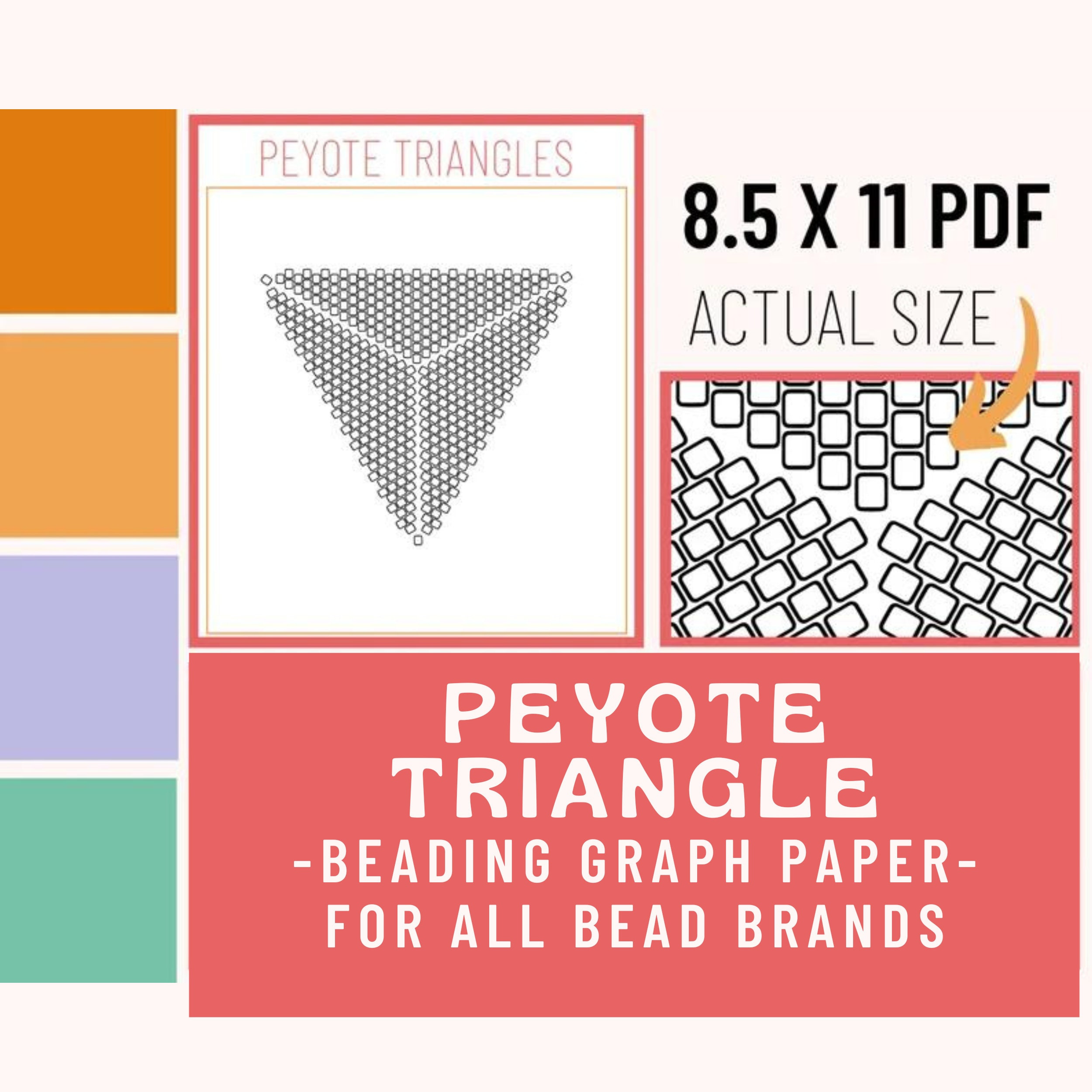 Peyote Triangle Beading Graph Paper, Beading Pattern, Tutorial throughout Printable Triangle Beading Graph Paper
