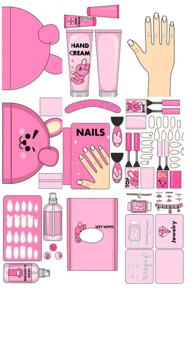 Pincati On Salvamentos Rápidos | Paper Doll Template with Printable Paper Nails