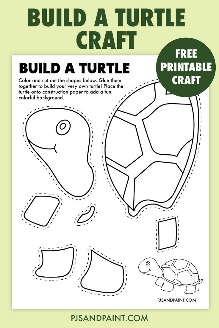 Pinjennifer Marie On Turtle Activities For Kids In 2025 for Printable Paper Turtle Craft