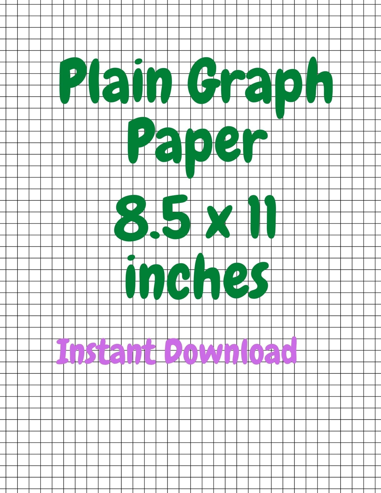 Plain Graph Paper, Instant Download, 8.5 X 11 Inches - Etsy intended for 8.5 X 11 Graph Paper Printable