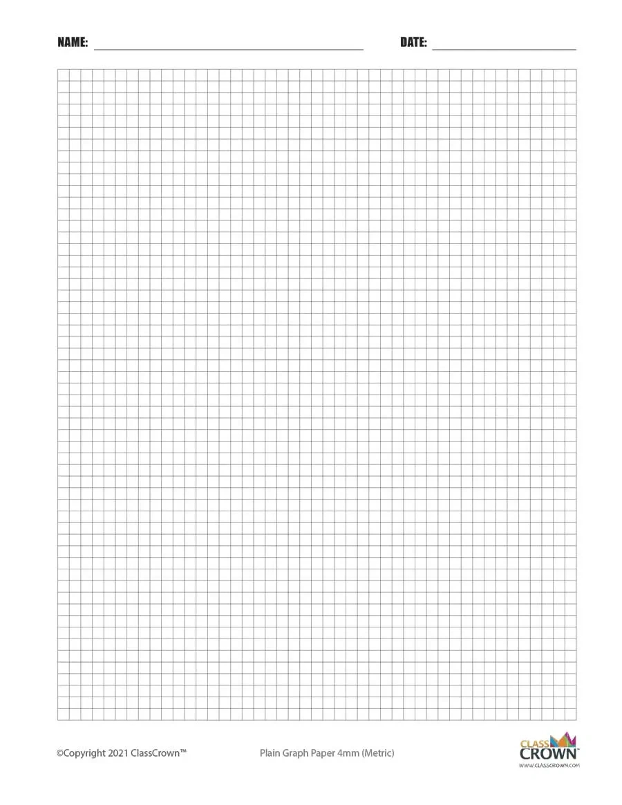 Plain Graph Paper With Name: 4 Mm - Specialty Paper | Classcrown throughout Graph Paper Printable Mm