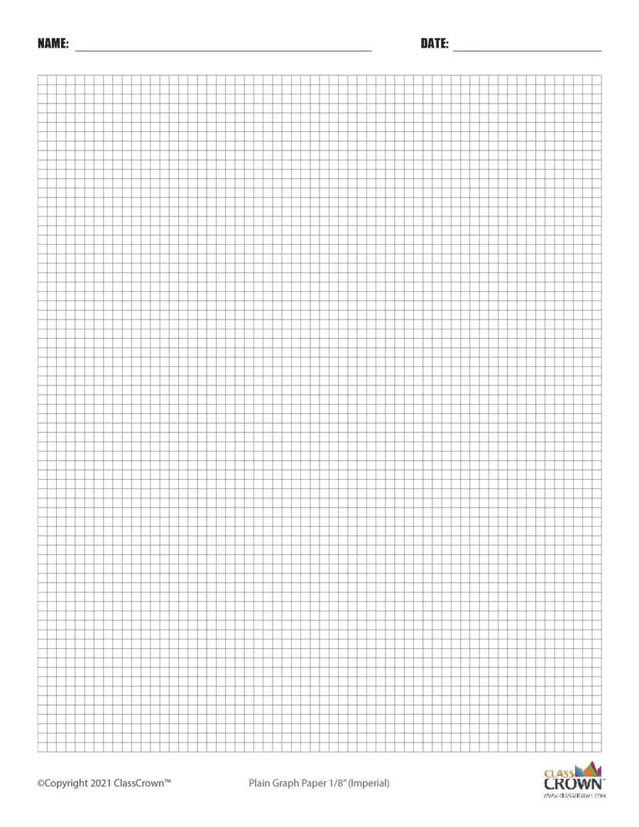 Plain Graph Paper With Name Block | Classcrown in Printable Graph Paper 2Mm