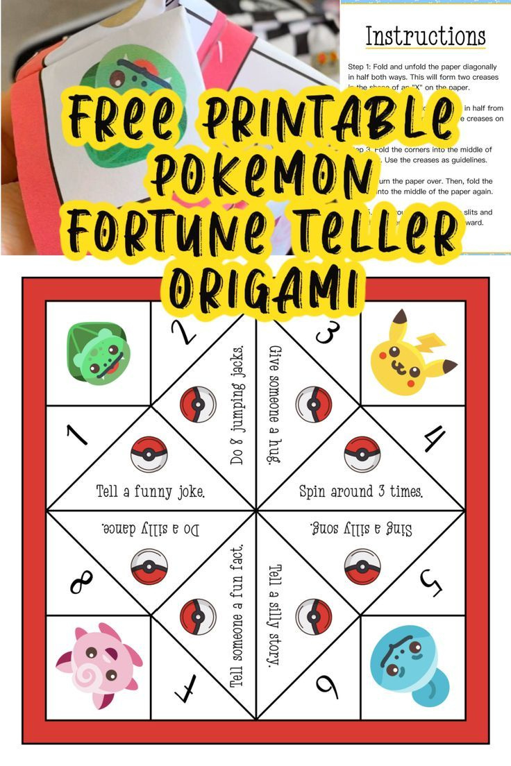 Pokemon Origami Fortune Teller {Printable Included} for Printable Paper Fortune Teller