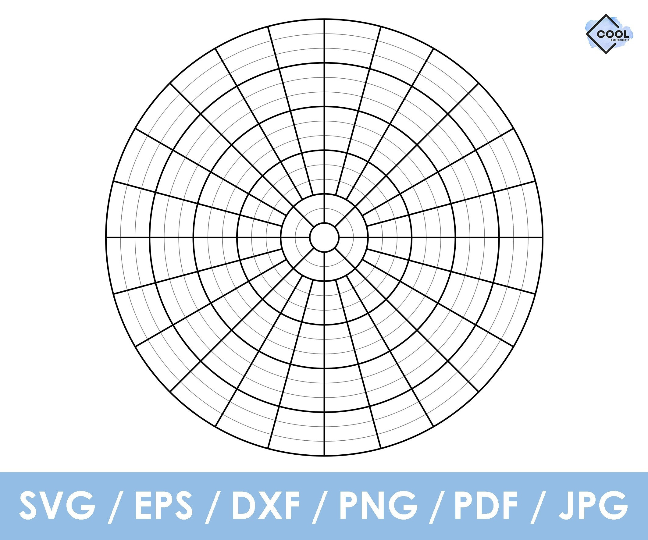 Polar Circle Graph Paper Template, Circular Graph Paper, Radial regarding Circle Graph Paper Printable