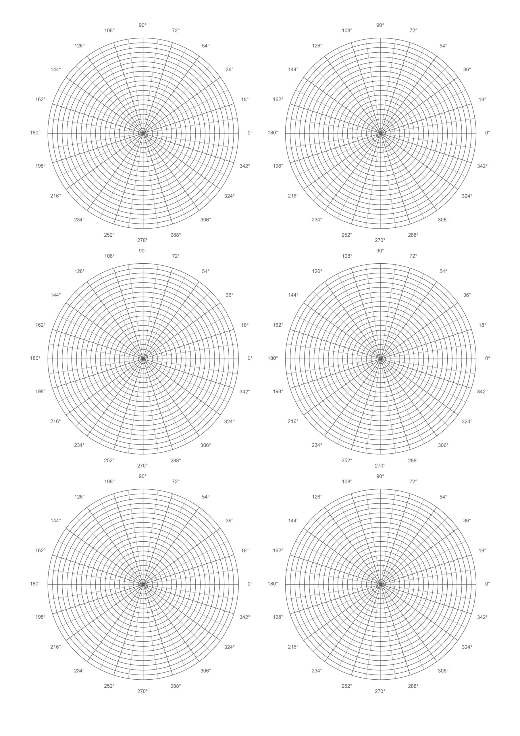 Polar Graph Paper (Pdf) | Graph Paper Page within Printable Graph Paper 6 Per Page