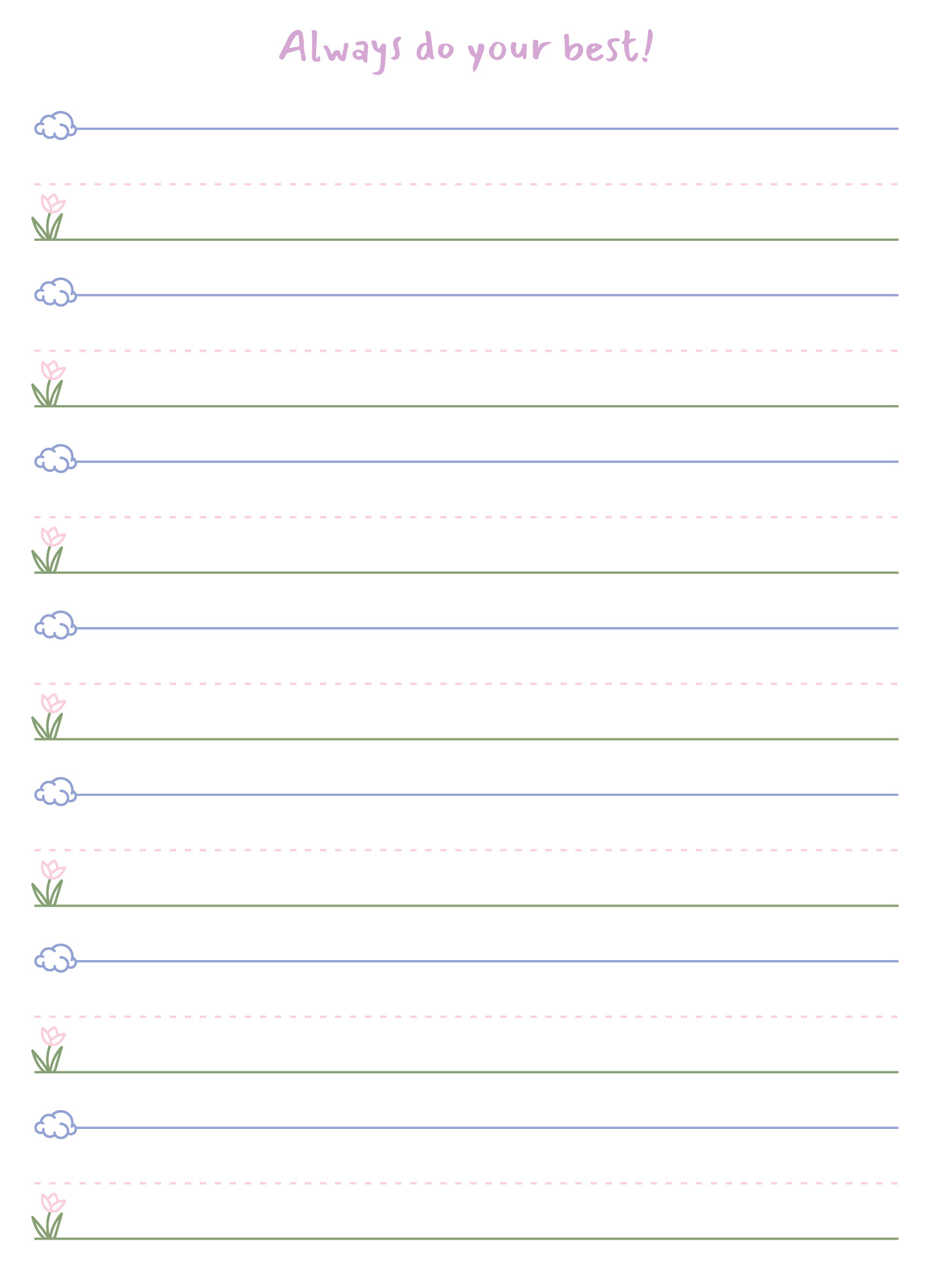 Preschool Lined Writing Paper Free Google Docs Template - Gdoc.io intended for Preschool Printable Paper