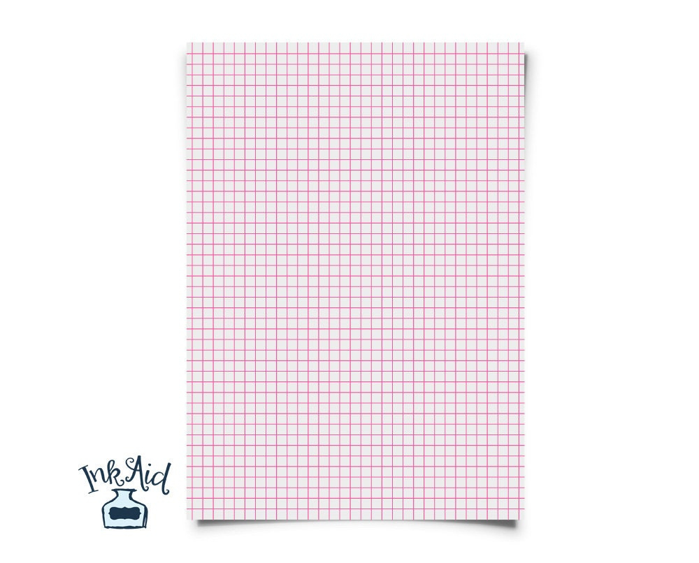 Print Your Own | Colored Grid Graph Paper | 1/4 Inch Squares | Pdf with Pink Graph Paper Printable