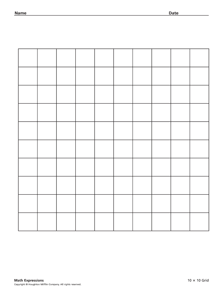 Printable 1010 Grid - Fill Online, Printable, Fillable, Blank inside 10 X 10 Grid Paper Printable