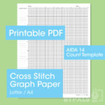 Printable | Aida 14 Cross Stitch Graph Paper | Letter/A4 | 14 Pertaining To 14 Count Printable 14 Count Cross Stitch Graph Paper