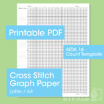 Printable | Aida 16 Cross Stitch Graph Paper | Letter/A4 | 16 Throughout Printable Graph Paper Cross Stitch