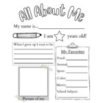 Printable All About Me Worksheet | Printable Activity For Kids Regarding All About Me Printable Paper