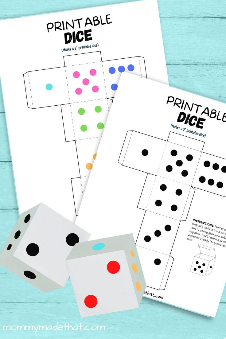 Printable Dice Template (How To Make Paper Dice) intended for Printable Paper Dice