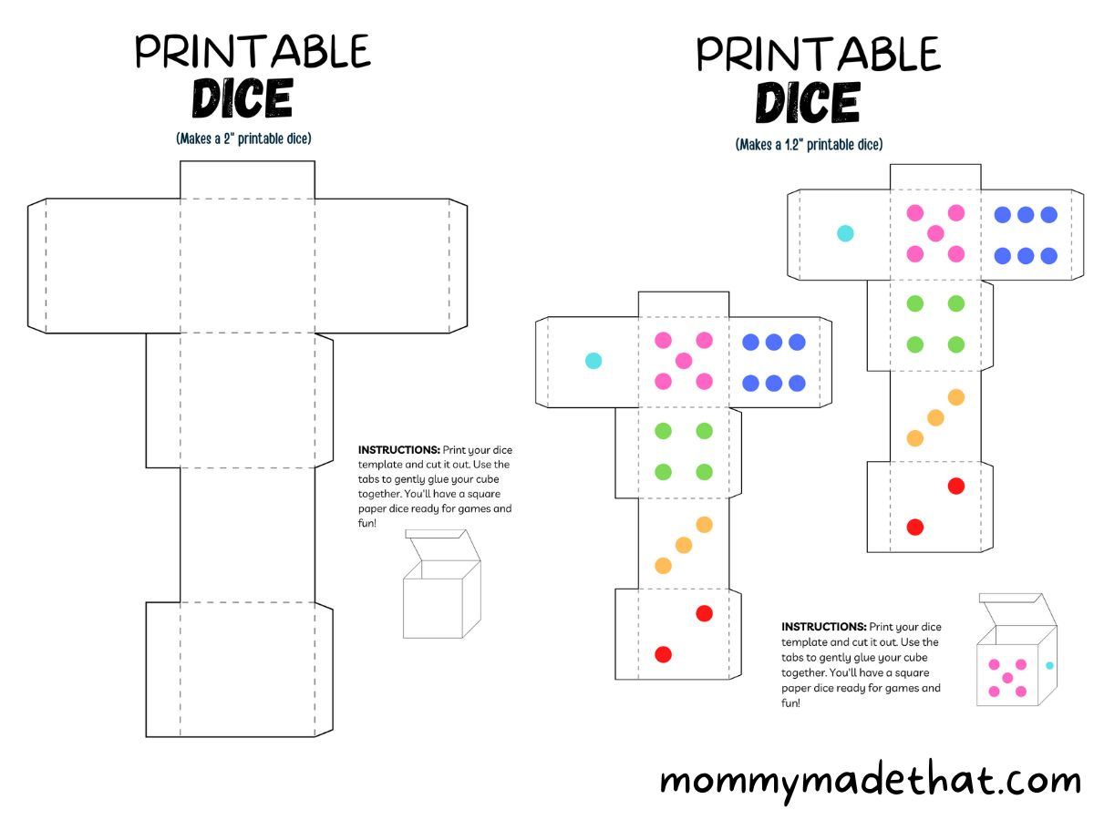 Printable Dice Template (How To Make Paper Dice) within Printable Paper Dice Template