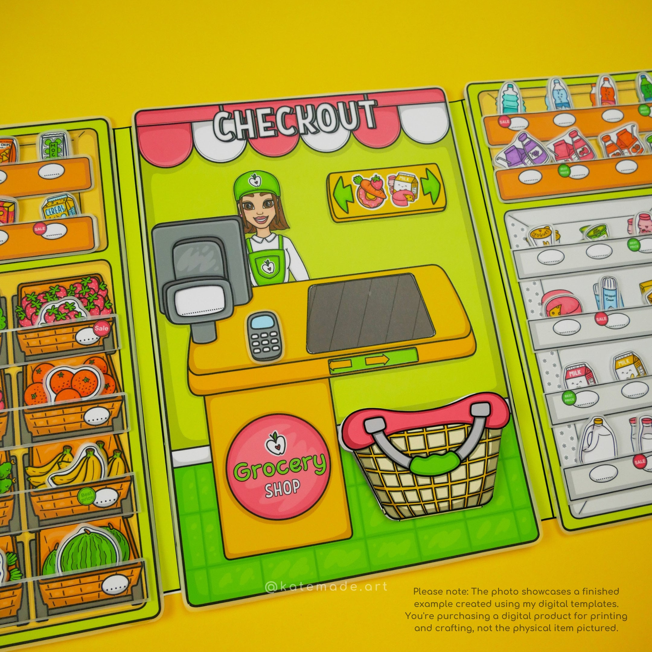 Printable Diy Project Grocery Shop Busy Book &amp;amp; Activities For Kids inside Printable Paper Doll Supermarket Katemade