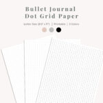 Printable Dot Grid Paper • Bullet Journal Paper • Dot Grid Bullet Journal  Paper • Printable Bullet Journal Paper • 8.5" X 11" Dot Grid Paper Intended For Dot Grid Paper 8.5 X 11 Printable