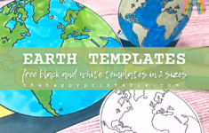 Printable Earth Template | The Happy Printable intended for Printable Paper Globe Template