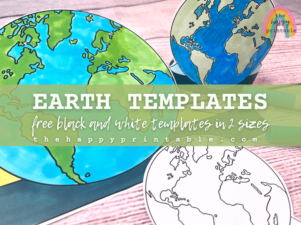 Printable Earth Template | The Happy Printable intended for Printable Paper Globe Template