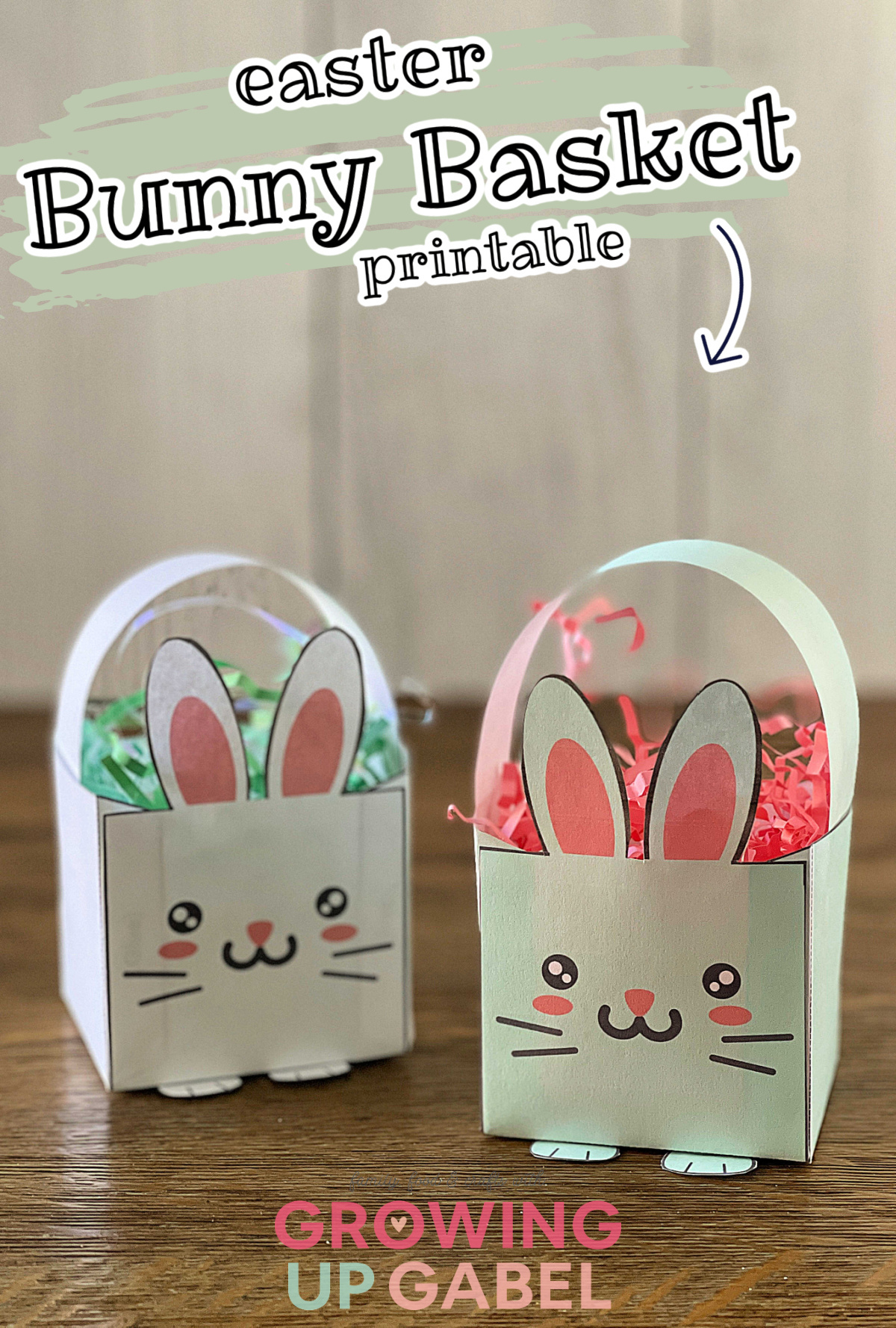 Printable Easter Bunny Basket for Printable Paper Easter Basket